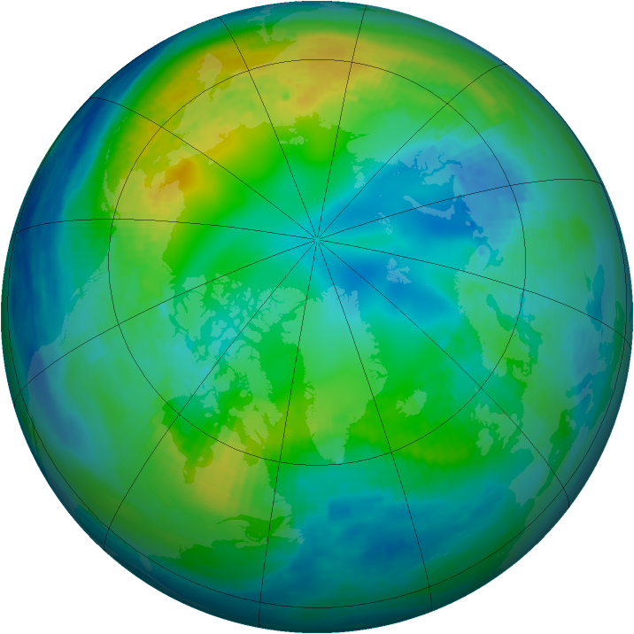 Arctic ozone map for 04 November 1989